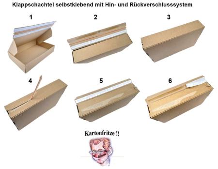 Preview: Klappschachtel selbstklebend 500x335x100mm Preview: Klappschachtel selbstklebend 500x335x100mm Anleitung