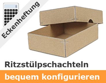 Ritzstülpschachteln nach Maß eckengeheftet Ritzstülpschachteln nach Maß eckengeheftet