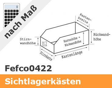 Sichtlagerkästen Fefco0422 nach Maß Sichtlagerkästen Fefco0422 nach Maß