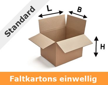 Standardfaltkartons einwellig Einwellige Standardfaltkartons