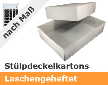 Stülpdeckelkartons nach Maß laschengeheftet Stülpdeckelkartons nach Maß laschengeheftet